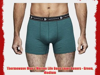 Thermowave Men's Merino Life Base Layer Boxers - Green Medium
