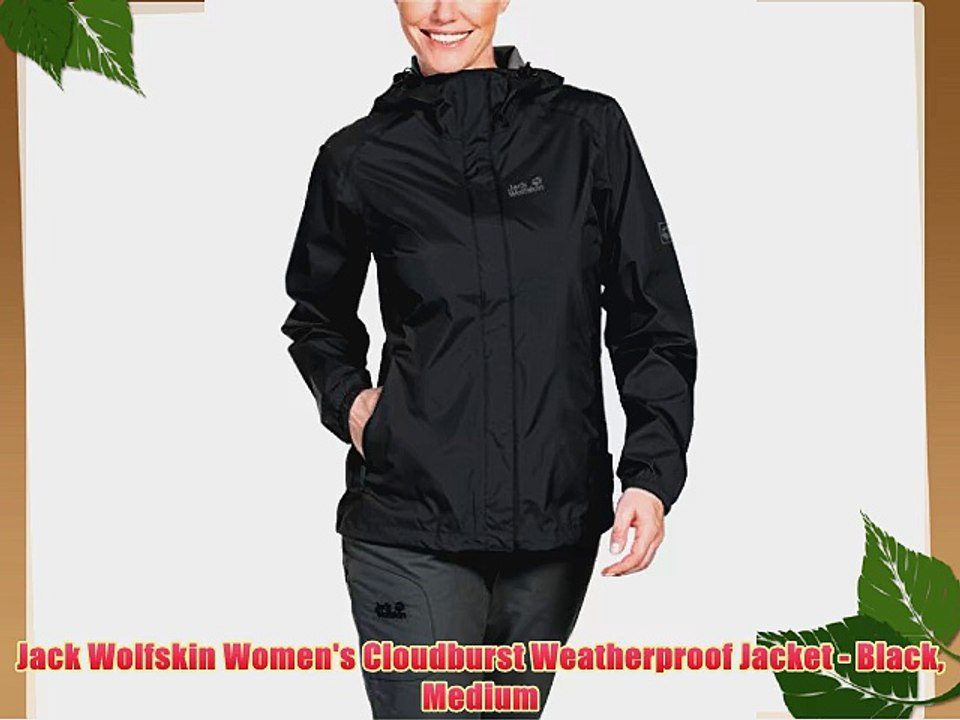 Jack Wolfskin Women's Cloudburst Weatherproof Jacket - Black Medium - video  Dailymotion