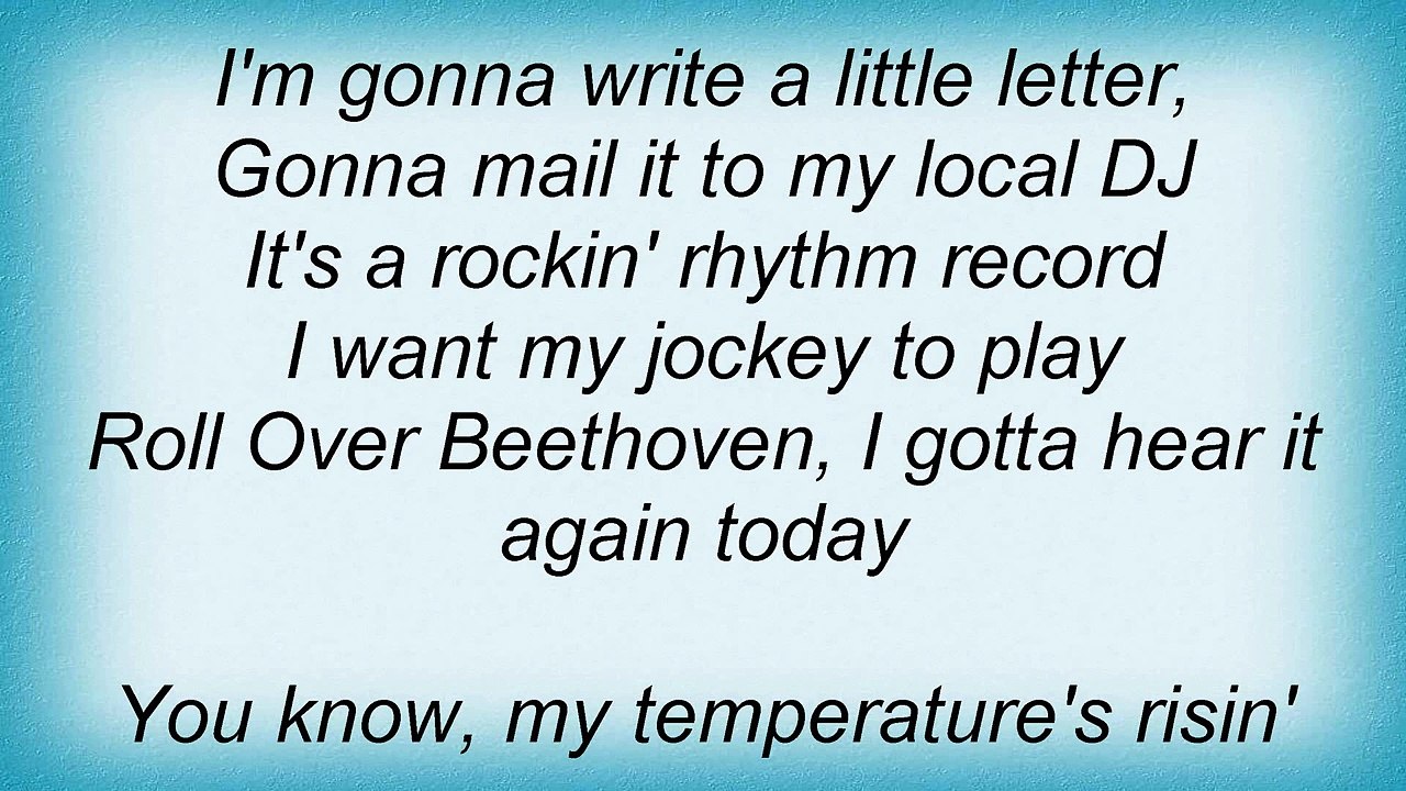 Chuck Berry - Roll Over Beethoven Lyrics