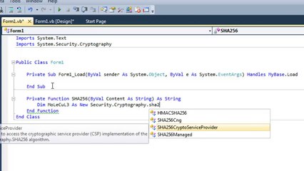 How To Make SHA256 Hash Converter (VB.NET)