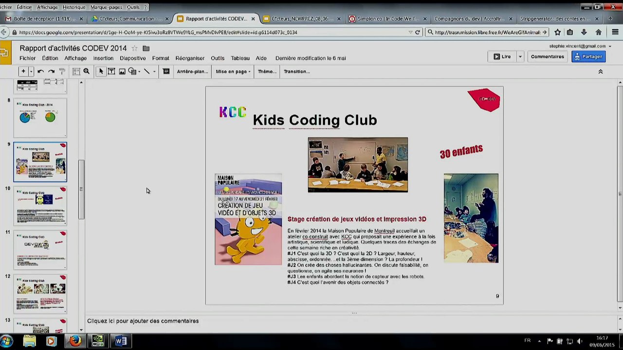 Rencontre "Education à l'image, aux médias et au numérique" 2015 : Les Compagnons du Dev