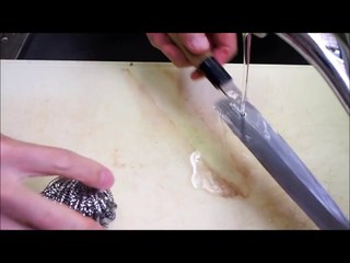 包丁研ぎ方、砥石の手入れ、包丁のサビ落とし等
