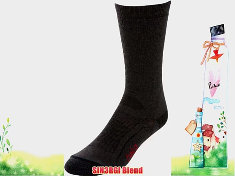 Teko Organic Merino Wool Blend Light Hiking/Running Socks - Black/Grey Large