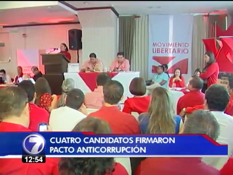 Cuatro candidatos presidenciales firman compromiso anticorrupción