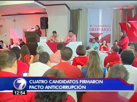 Cuatro candidatos presidenciales firman compromiso anticorrupción