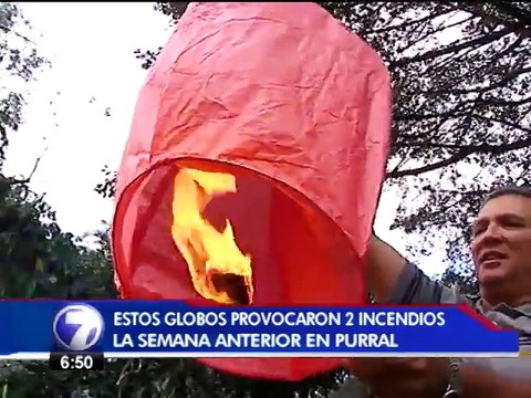 Cuerpo de Bomberos pedirá sacar del mercado los globos luminosos