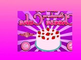 Hello kitty strawberry cheese cake, preparing and cooking in the oven girl cartoon games recipee