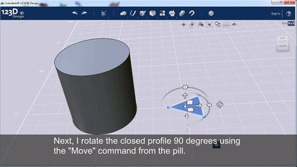 Cut a groove in a cylinder using Autodesk 123D Design