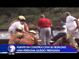 Hombre quedó prensado luego que se desplomara un puente en Santa Cruz