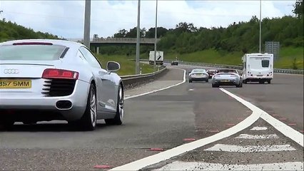 Download Video: 50 Supercars acclerating  M6 toll supercar charity Event toll plaza accelerations