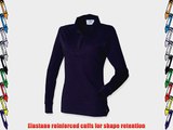 MAKZ Front Row Women's Long Sleeve Plain Cotton Rugby Shirt Navy/White 3XL - UK 20