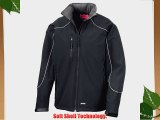 Result Mens Ice Fell Hooded Softshell Breathable Waterproof Jacket (345 GSM) (L) (Black)