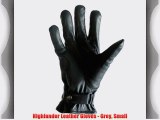 Highlander Leather Gloves - Grey Small