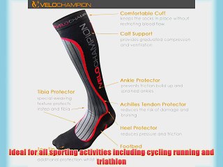 BULK BUY 2 x Pairs Black Medium SOCKS - VeloChampion Compression Sports Socks - Black - For