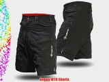 Deko MTB Baggy Mountain Bike Shorts for Off Road Cycling Black (Large)