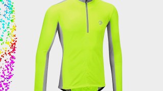 Tenn-Outdoors Men's Coolflo Long Sleeve Cycling Jersey - Hi-Viz Yellow/Grey 44-46 Inch (X-Large)