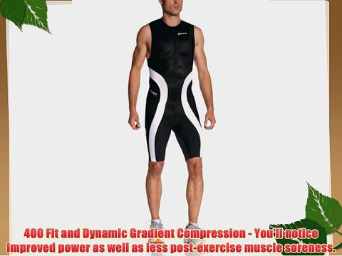 Skins Men's Compression Tri 400 Mens Skinsuit W Front Zip Black/White L T50055032L