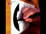 How to draw easy stuff but cool on paper: the Batman Logo EASY|Superheroes Logos|SPEED ART,#2/2