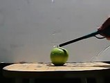 Slow Motion - Exploding Apple at 420 frames per second.