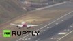 В аэропорту Португалии сильные ветра помешали самолетам приземлиться