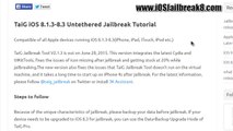 NEW Jailbreak Untethered 8.3 Taïg V2.1.3 iOS 8.3 iPhone 6 Plus, 6 5s, 5c, 4S, iPod & iPad Mini 5 3, Air 2,4