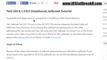 NEW Comment Jailbreak Untethered iOS 8.3 - V2.1.3 Taïg pour iPhone, iPad et iPod