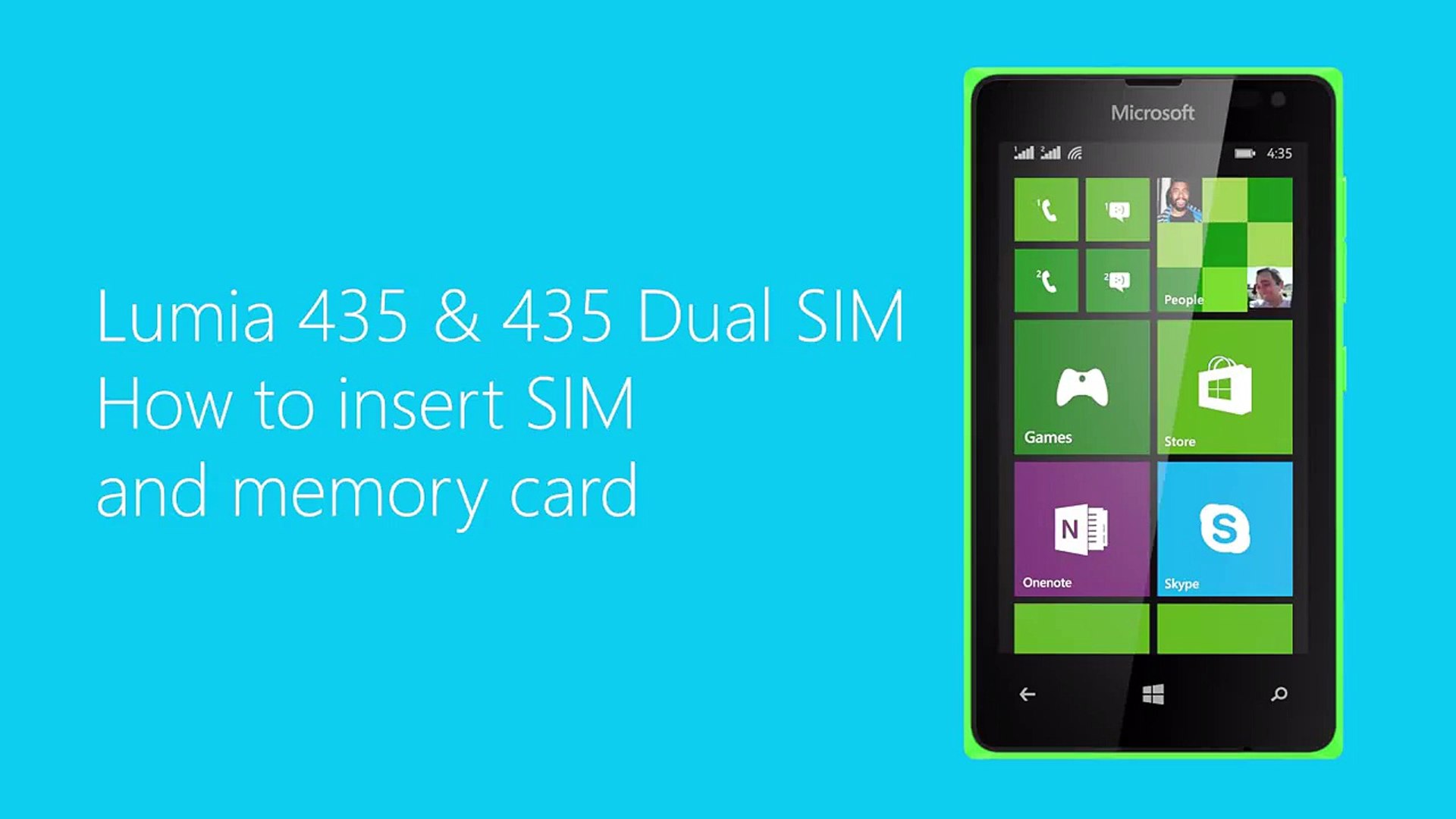 Lumia 435 & 435 Dual SIM - How to insert SIM and memory card - video  Dailymotion
