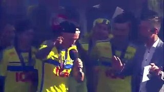 John Gudetti gives it beans at Sweden's Under-21 European Championship trophy parade