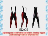 ED:GE Padded Cycling Bib Tights Leggings in Black/ White/ Red - Medium (32-34)