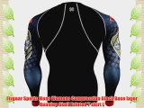 Fixgear Sports Mens Womens Compression Black Base layer Running Skull Printed T shirt L