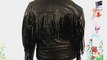 Skintan Mens Fringed Diamond Leather Motorcycle Jacket XL - 44