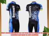 Vktech Mens Cycling Short Sleeve Jersey Shirt Shorts Bike Rider Clothing Suit (L Cheetah bucks)