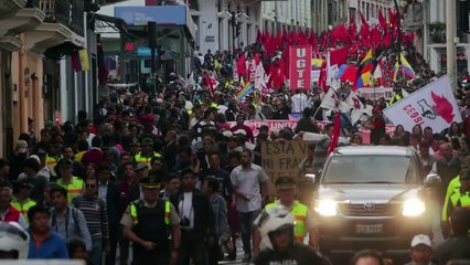Tensas manifestaciones en Ecuador