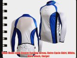 Deko Mens Long Sleeve Cycling Jersey Retro Cycle Shirt White Blue Black (large)