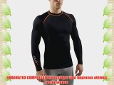 Sub Sports RX Men's Graduated Compression Baselayer Top Long Sleeve - Medium Black/Orange