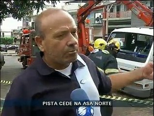 Pista cede na Asa Norte