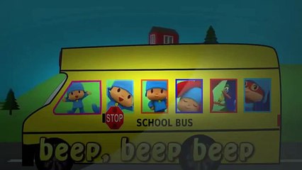 Wheels on the bus go round and round song Pocoyo   Nursery Rhymes for Kids