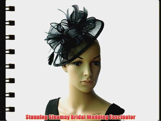 Descargar video: New Black Sinamay Wedding Fascinator Hats Corsage Flower Feather Hair Band Headband