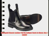 Rhinegold Classic Leather Pull On Jodhpur Boots In Black Size: 7 (adult)