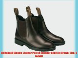 Rhinegold Classic Leather Pull On Jodhpur Boots In Brown Size: 8 (adult)