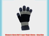 Women's Harry Hall 2 Layer Magic Gloves - Navy Blue