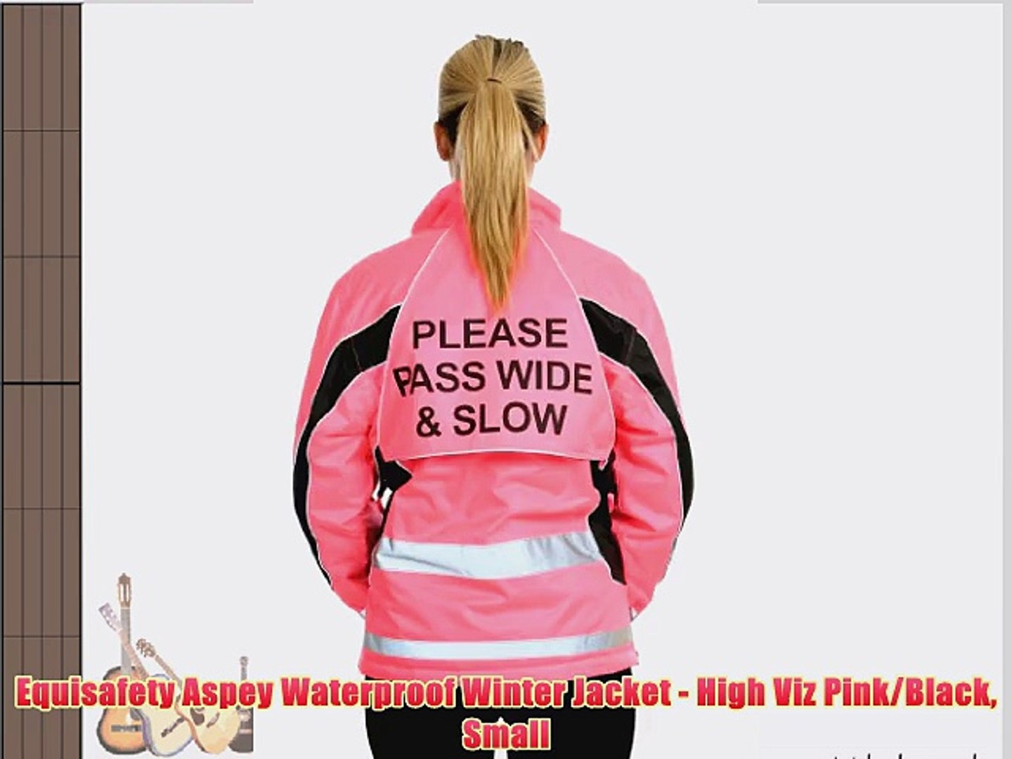 ⁣Equisafety Aspey Waterproof Winter Jacket - High Viz Pink/Black Small
