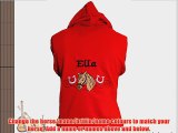 Personalised embroidered horse and horseshoes hoodie (Age 7-8 To fit chest 30 Red)