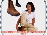 Rhinegold Children's Oiled Leather Zip Jodhpur Boots In Black Size: 5