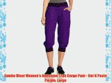 Zumba Wear Women's Awesome Tron Cargo Pant - Cut N Paste Purple Large