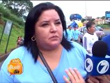 Empleados del Hospital México marchan por la Autopista General Cañas