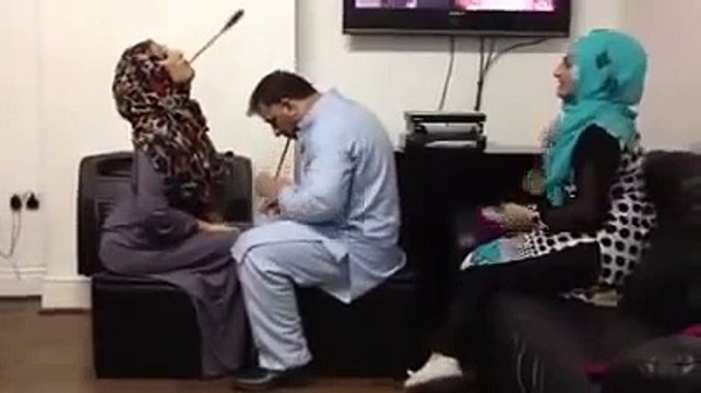 Funny prank Two muslims Girls vs Man || hitting on head By wooden Spoons|| Cheated prank