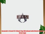 Assassin's Creed IV 4 Black Flag Wristband with Metal Shaped Crest Logo