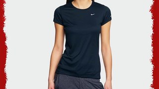Nike Women's Miler Crew Short Sleeve Shirt - Black/Reflective Silver Medium