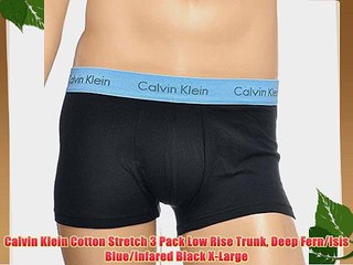 Calvin Klein Cotton Stretch 3 Pack Low Rise Trunk Deep Fern/Isis Blue/Infared Black X-Large